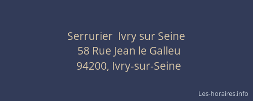 Serrurier  Ivry sur Seine