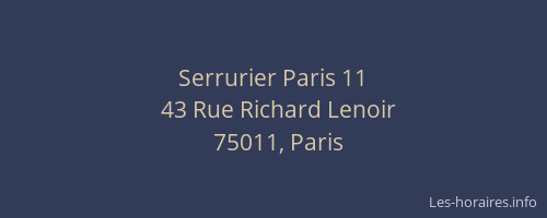 Serrurier Paris 11