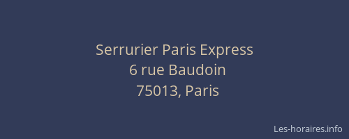 Serrurier Paris Express