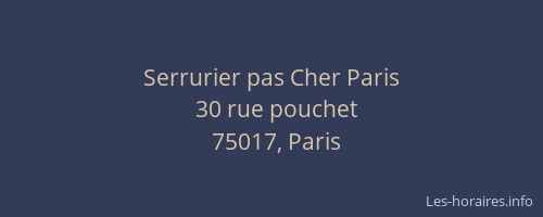Serrurier pas Cher Paris