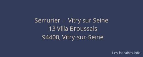 Serrurier  -  Vitry sur Seine