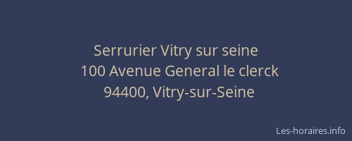 Serrurier Vitry sur seine
