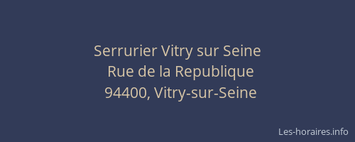 Serrurier Vitry sur Seine