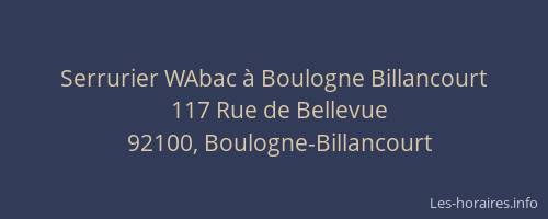Serrurier WAbac à Boulogne Billancourt