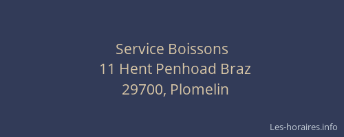 Service Boissons