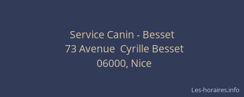 Service Canin - Besset