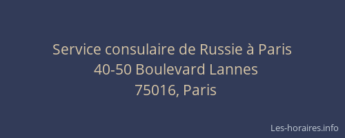 Service consulaire de Russie à Paris