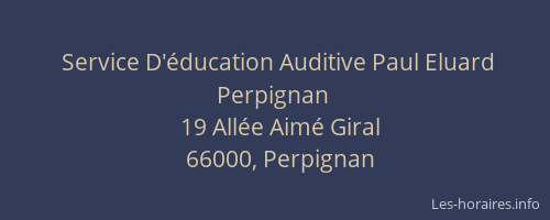 Service D'éducation Auditive Paul Eluard Perpignan