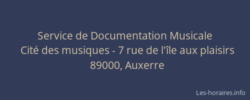 Service de Documentation Musicale