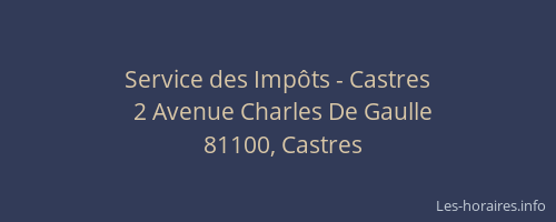 Service des Impôts - Castres
