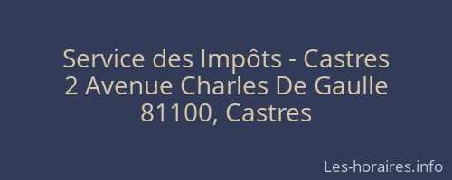 Service des Impôts - Castres