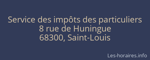 Service des impôts des particuliers