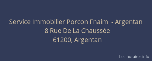 Service Immobilier Porcon Fnaim  - Argentan