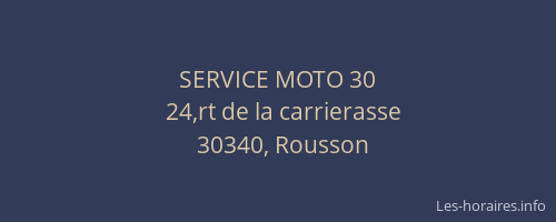 SERVICE MOTO 30