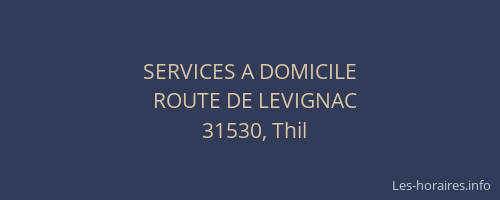 SERVICES A DOMICILE