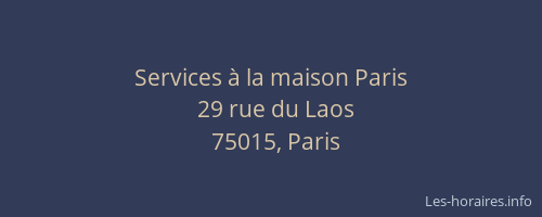 Services à la maison Paris