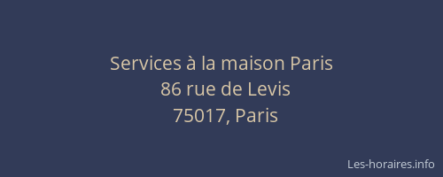 Services à la maison Paris
