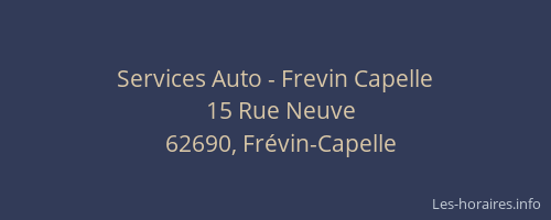 Services Auto - Frevin Capelle