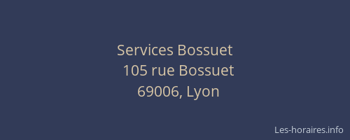 Services Bossuet