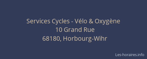 Services Cycles - V&eacute;lo & Oxyg&egrave;ne