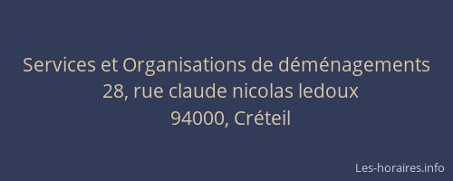 Services et Organisations de d&eacute;m&eacute;nagements