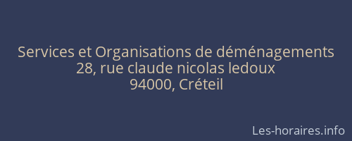 Services et Organisations de déménagements
