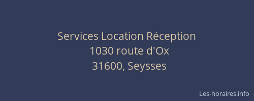 Services Location Réception