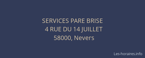 SERVICES PARE BRISE