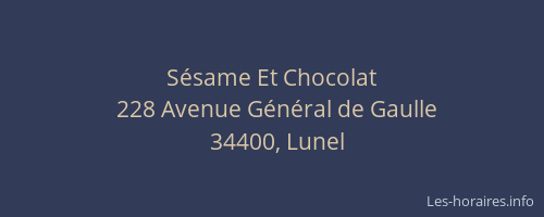 Sésame Et Chocolat