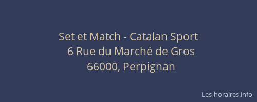 Set et Match - Catalan Sport