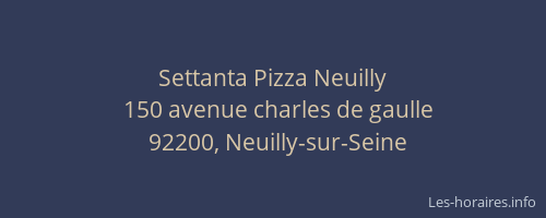 Settanta Pizza Neuilly