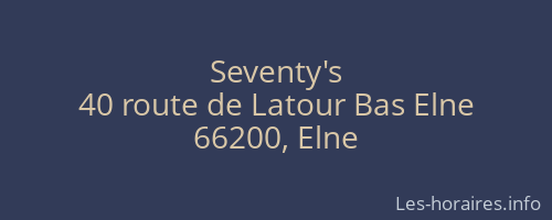 Seventy's