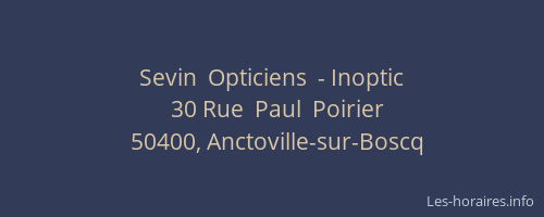 Sevin  Opticiens  - Inoptic