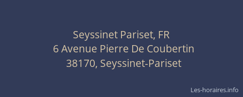 Seyssinet Pariset, FR