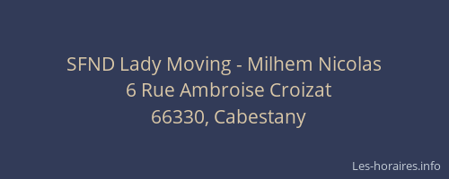 SFND Lady Moving - Milhem Nicolas