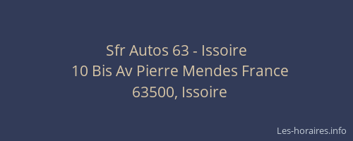 Sfr Autos 63 - Issoire