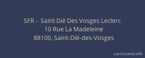 SFR -  Saint Dié Des Vosges Leclerc