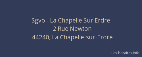 Sgvo - La Chapelle Sur Erdre