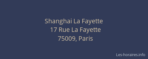 Shanghai La Fayette