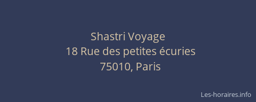 Shastri Voyage