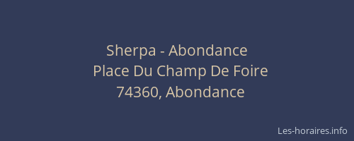 Sherpa - Abondance