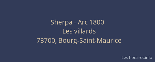 Sherpa - Arc 1800
