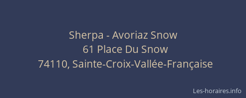 Sherpa - Avoriaz Snow