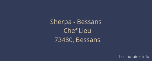 Sherpa - Bessans