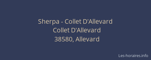 Sherpa - Collet D'Allevard