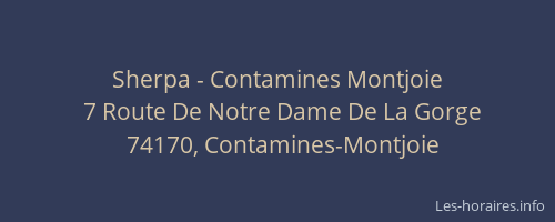 Sherpa - Contamines Montjoie