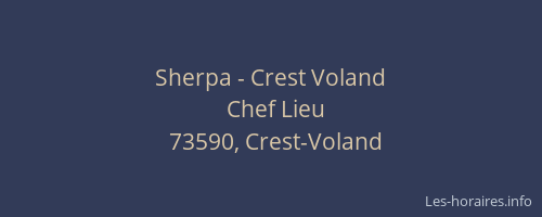 Sherpa - Crest Voland