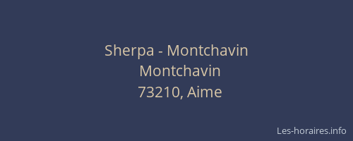 Sherpa - Montchavin