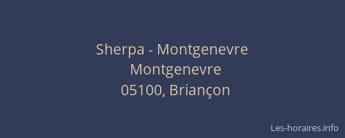 Sherpa - Montgenevre