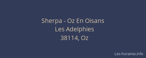 Sherpa - Oz En Oisans